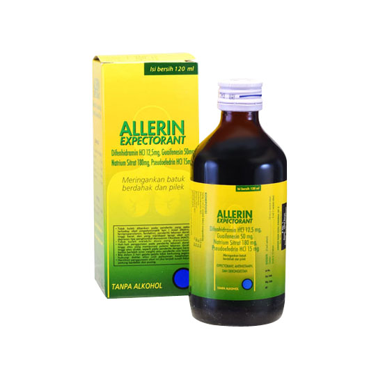 ALLERIN EKSPEKTORAN SIRUP 120 ML – Harga, Efek Samping, Kegunaan dan Aturan Pakai