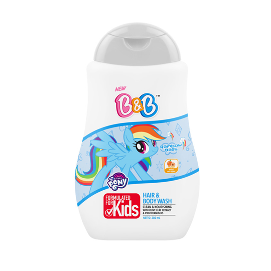 B&B Hair & Body Wash Rainbow Dash Botol 280 ml – Kegunaan, Efek Samping,  