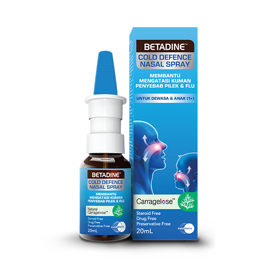 Betadine Cold Defence Nasal Spray 20 ml- Harga, Efek Samping, Kegunaan dan Aturan Pakai – Halod