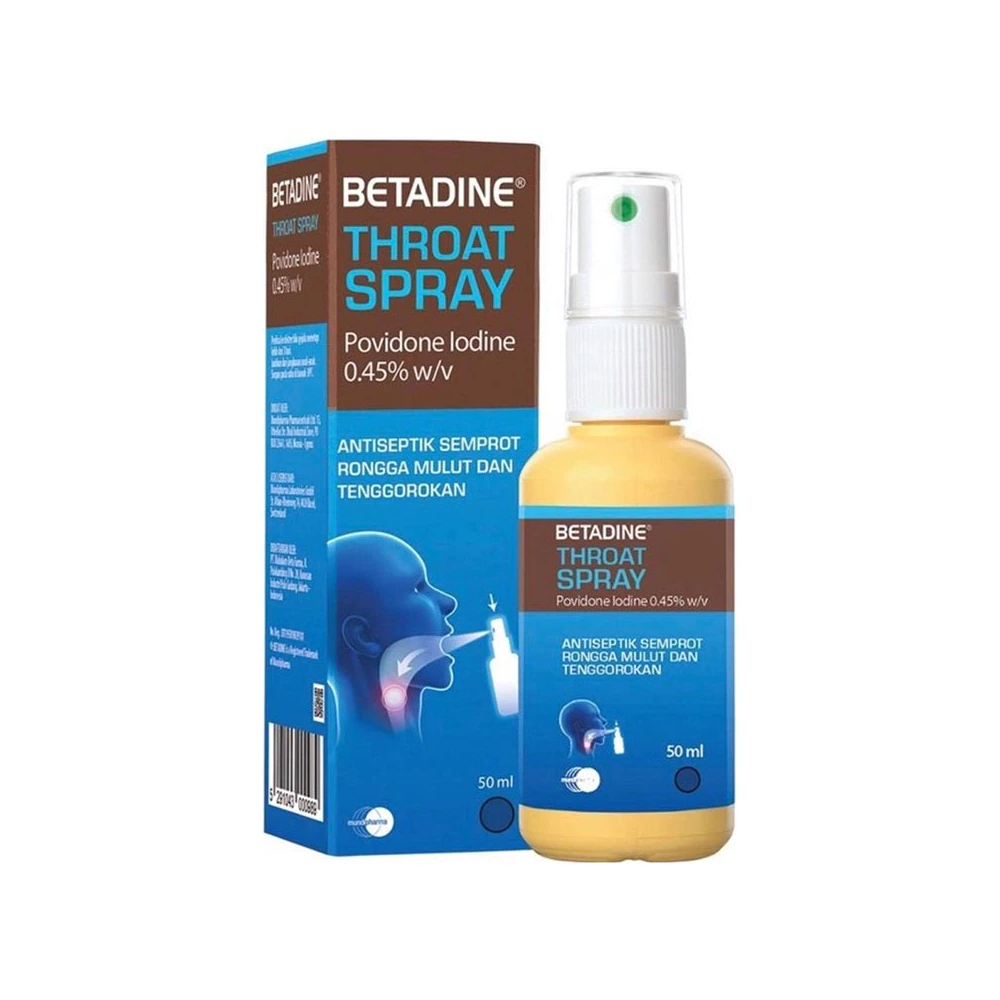 BETADINE THROAT SPRAY 50 ML – Harga, Efek Samping, Kegunaan dan Aturan Pakai