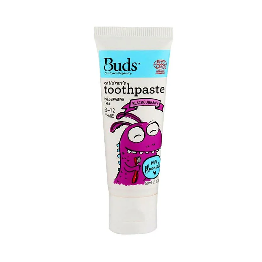 Buds Organics Toothpaste With Fluoride Blackcurrant 3-12 Tahun 50 ml – Kegunaan