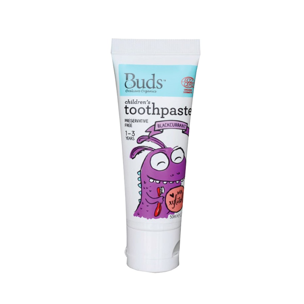 Buds Organics Toothpaste With Xylitol Blackcurrant 1-3 Tahun 50 ml – Kegunaan Aturan Pakai