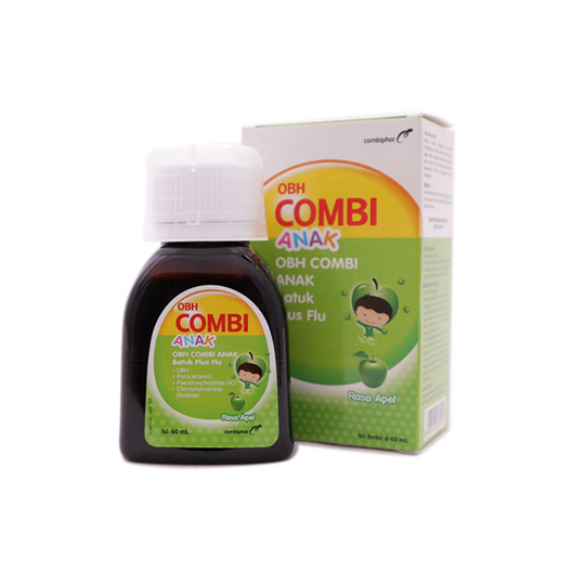 OBH COMBI ANAK BATUK PLUS FLU APEL 60 ML – Harga, Efek Samping, Kegunaan dan Aturan Pakai