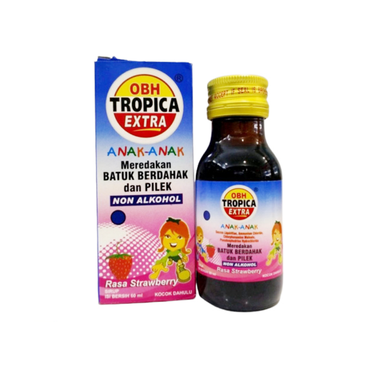 OBH TROPICA EXTRA ANAK RASA STRAWBERRY – Harga, Efek Samping, Kegunaan dan Aturan Pakai