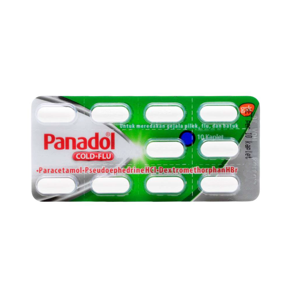 PANADOL COLD & FLU 10 KAPLET – Harga, Efek Samping, Kegunaan dan Aturan Pakai