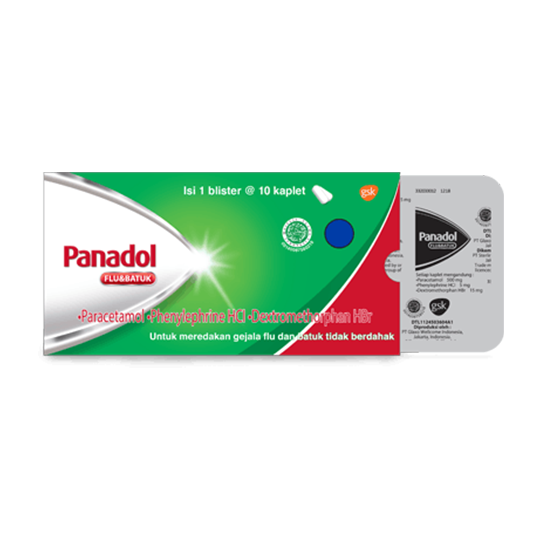 Panadol Flu & Batuk 10 Kaplet – Harga, Efek Samping, Kegunaan dan Aturan Pakai